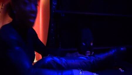 Double domination and humiliation of the box gimp