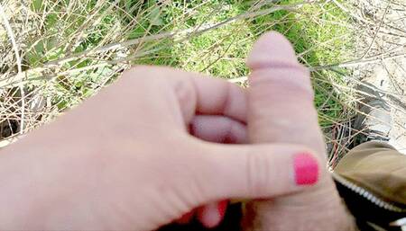 I jerk off and cum outdoors!