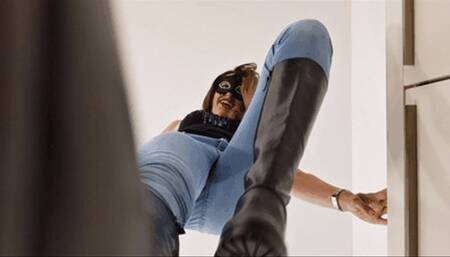 Trying out shoes - on your face!