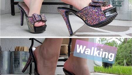 Walking Dangling Sparkly Heels