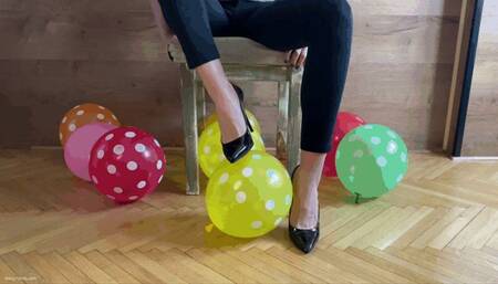 KIRA IN HIGH HEELS POPPING BALLOONS - MP4 HD