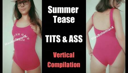 Asshole n Tits in Small Red Bodysuit - Summer Memories - Teasing Compilation - MissBohemianX - Horizontal WMV