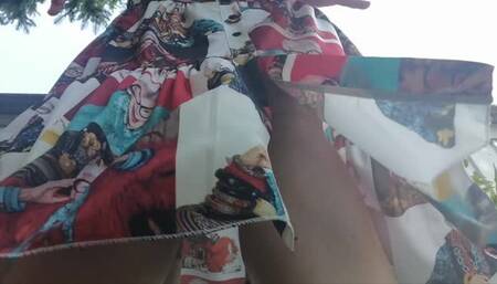 Hot wet diaper in a public garden