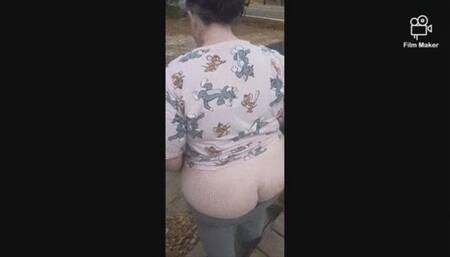 Car cleaning and yard work buttcrack