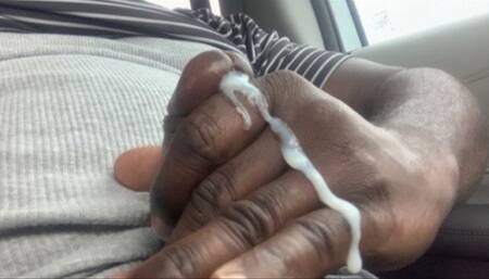 Jerking Off My Black Cock In Car Car (Caught jerking off in public)