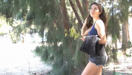 Hairy Striptease and Public Masturbation