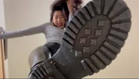 Giantess Aimee Chu Drained Her Piggy Bank Pay Pig In Leather Boots_Without YouTube Watermark