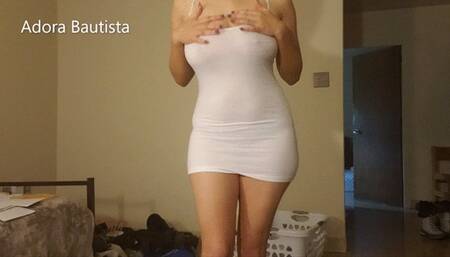 Making My Huge Tits and Sexy Feet Glisten with Coconut Oil