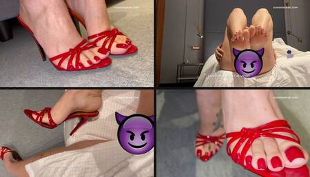 GODDESS GRAZI NAKED!!  WEARING THAT SEXY ITALIAN RED CLOG!  (MP4-HD 1080p)