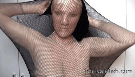 Nylon Encasement Masturbation In Fishnet Cocoon Tube (Remastered Version in FULL HD)