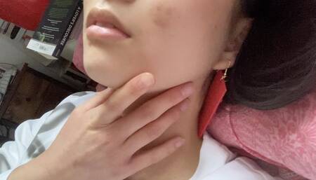 Aurora Touches Her Neck