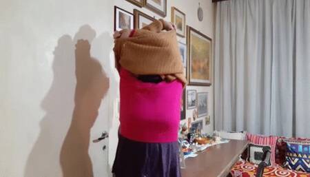 TAKING OFF MULTIPLE SWEATERS