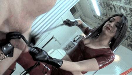 CRUEL COCK WHIPPING, PART 2   Starring Mistress Cybill Troy   (Dial Up Version)