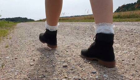 Giantess in Timberland Boots Crushing Pebbles&Rocks #2