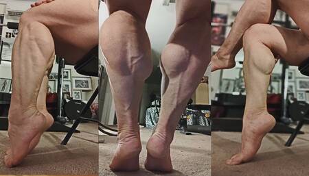 Barefoot Seated Leg Crossing and Muscle Worship