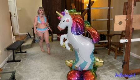 Beautiful Mylar Unicorn Balloon Accidental Pop