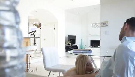 Cute Monique is getting fucked hard on the couch by her mate