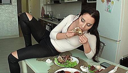 Huge belly from food, clothes bursting !!! (1920x1080 FULL HD) MOV