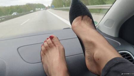My Feet in Casadei on Highway HD mp4 1920x1080