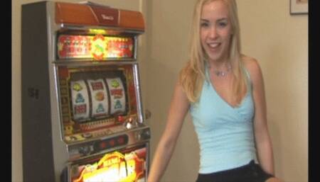 Teen Stacy plays the slot machine naked