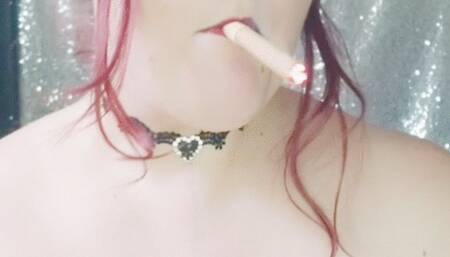 Smokey slut smoking black and mild and busted!