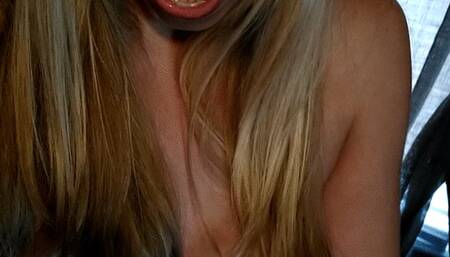 tube top slips down and yawning