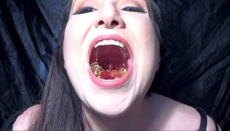 I chew gummy bears with my throat wide open