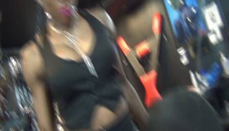 Dressed to suck on Master's cock