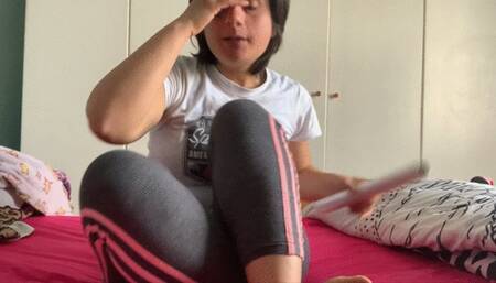 feet wrapped in clear plastic