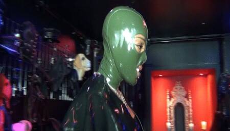 Spanking and caning of Kurdy by black mistress in latex