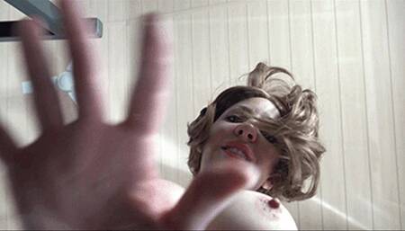 Spitting with long tongue on a glas plane