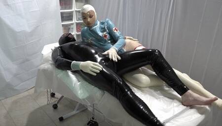 Latex Danielle - the doctor is playing with the patient's penis