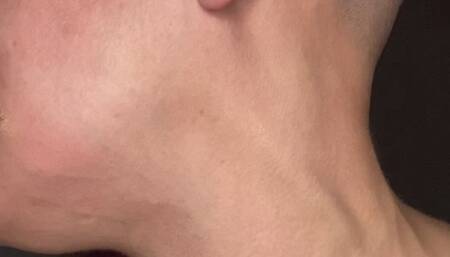 pushing my neck veins out & caressing them