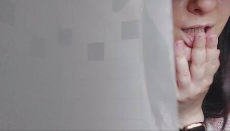 Farts in the bathroom of a shopping mall