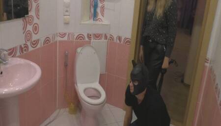 Toilet slave!  Foot worship everywhere!!