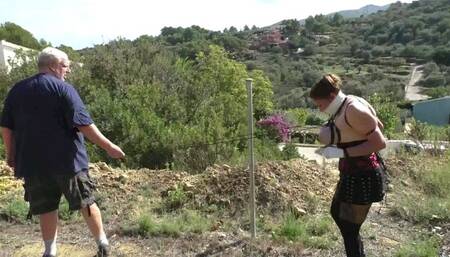 Bondage Walk Training - Bettine on the new Training Parcours - Extreme Bondage Walk Challenge with brutally tight tied Tits - Part 3 wmv