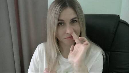 A beautiful woman picking her nose MP4 HD 720p