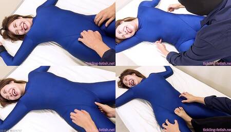 Miina Wakatsuki - SOFTCORE TICKLING a beautiful Japanese lady with a tight swimsuit on, bound on the bed (MF TICKLING) (Miina's TICKLING part1) TIC-145-1