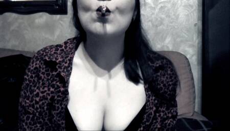 Smoking in my black bra
