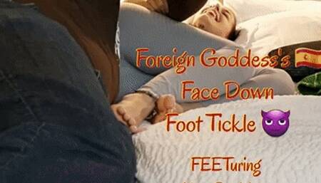 Foreign Goddess’s Face Down Foot Tickle – HD