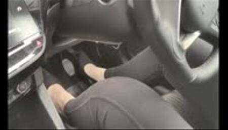 Driving the Corsa in Black Suede Office Heels