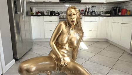 Cum for my gold covered body [1080p]
