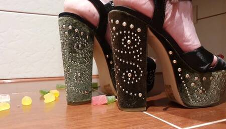 Gummy Bears Stuck in Green Platform Heels