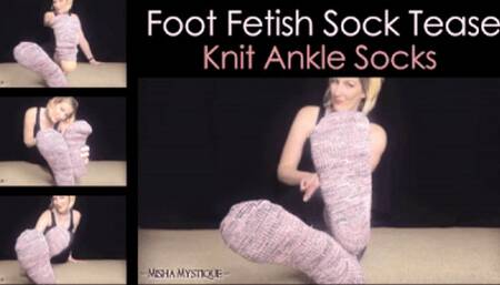 Foot Fetish Sock Tease: Knit Ankle Socks - mp4