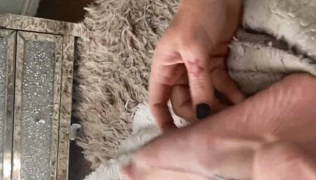 Miss Monaco’s Bare Feet are Bound Watch these feet sexy Wrinkled Soles struggle!
