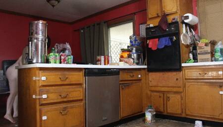 KITCHEN CLEANING NAKED PART 1