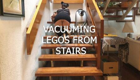 VACUUMING LEGOS FROM STAIRS