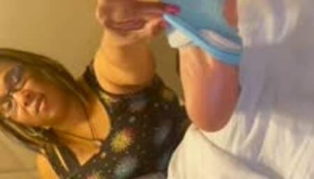 Sweaty Smelly feet smothering