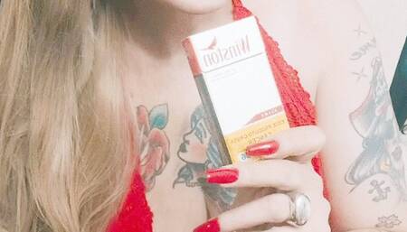 String of 2 long white, nose exhales, coughing, power smoking, chain smoking