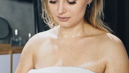 Came out of the shower with only a towel, wet hair and smoking Marlboro